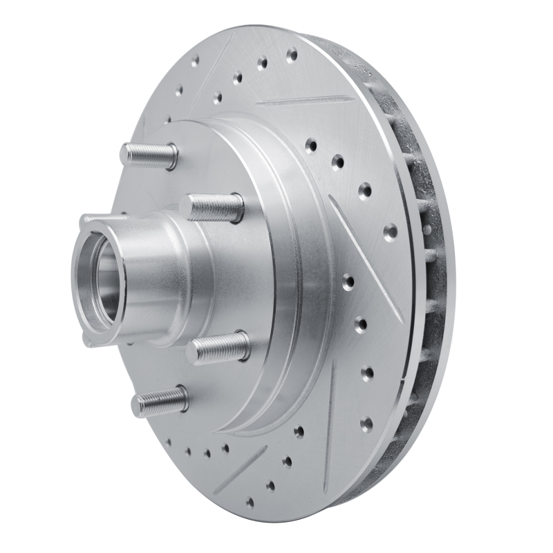 Chevrolet Express 2500 Brake Rotor (1) - Front Left - R1 Concepts - Drilled & Slotted - Silver - `94-`02